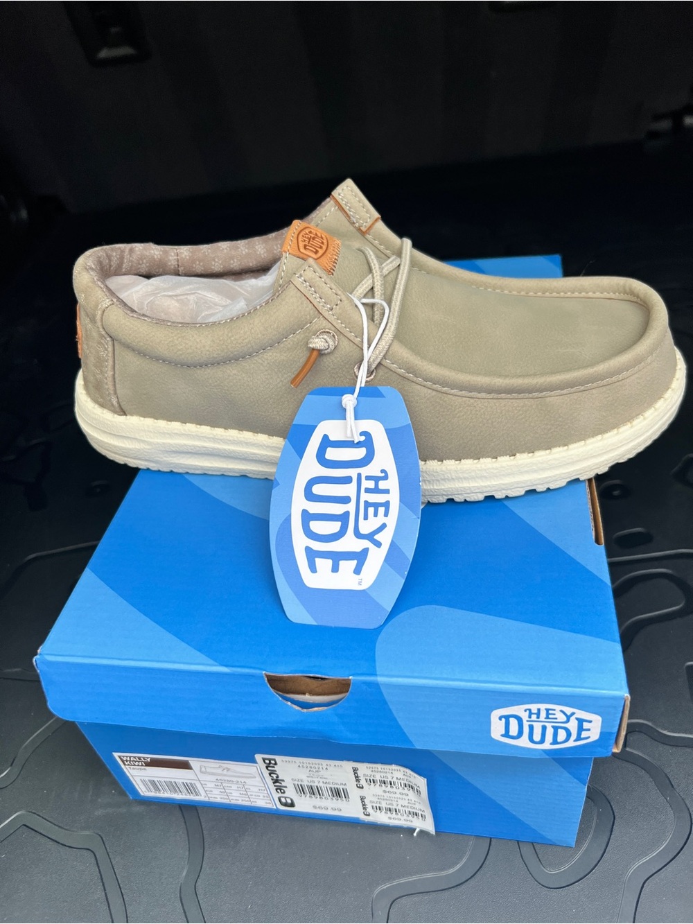 Buckle Hey Dude Men's Taupe Slip-On Loafer